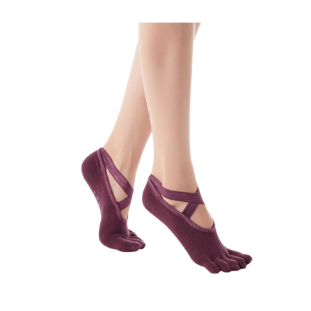 ถุงเท้าโยคะแยกนิ้ว แบบปิดนิ้วเท้า ABLOOM 0210030009014_สีม่วง_5
